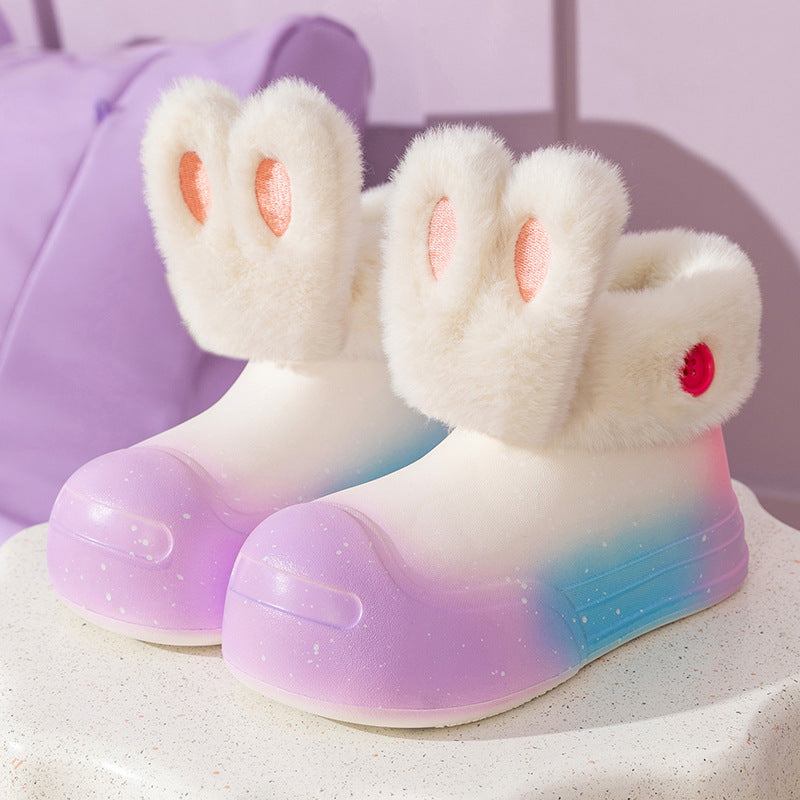 Wholesale Children's Plush Waterproof EVA Cotton Boots for Rainy Days